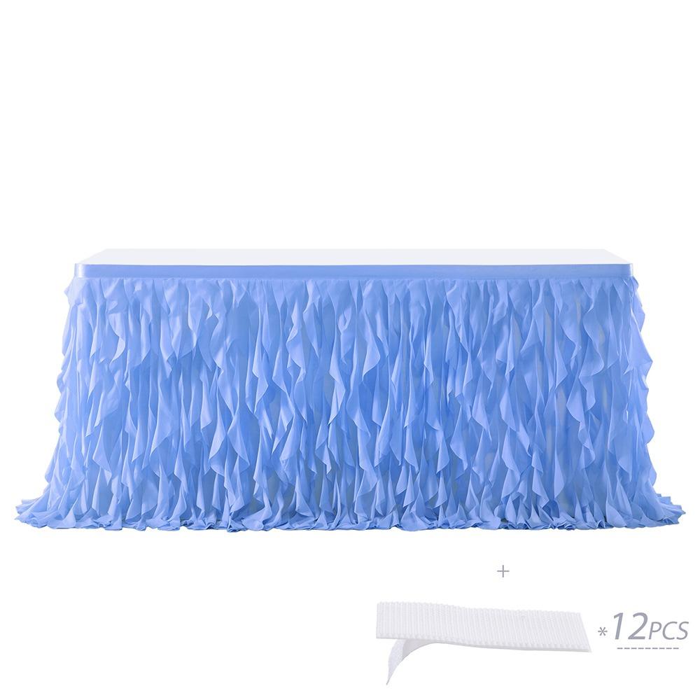 183cm*76cm Ruffle Table Skirt Multicolor Table Skirt Elegant Tulle Table Skirt for Baby Shower