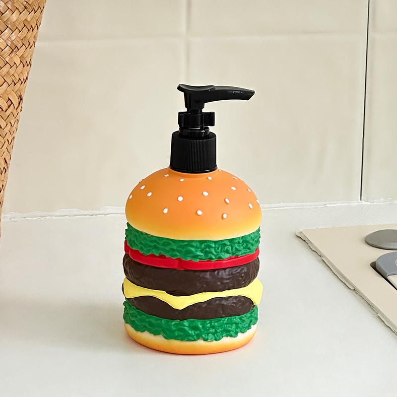 Cute Burger Squeezing Soap Dispenser Makeup Water Bottle Suitable for Home Countertop Bathroom Home Decoration