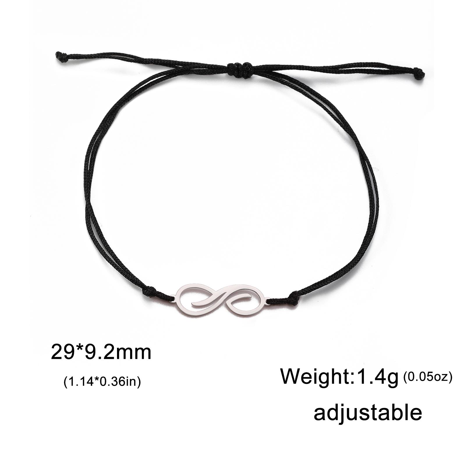 

Cazador Feather Infinity Paper Clip Charm Wax Rope Bracelet for Women Stainless Steel Hand Bracelet Jewelry Valentine s Day Gift Adjustable