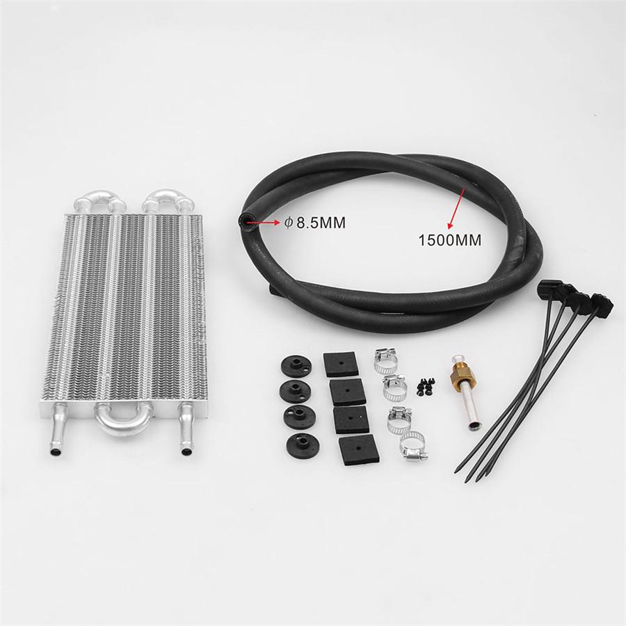 Radiator Remote Aluminum Transmission Oil Cooler +Hose/Mounting Kit