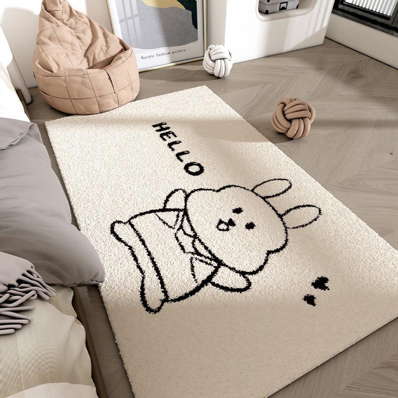 Cartoon Rabbit Sofa Blanket: Stain-Resistant, Wear-Resistant, Easy to Clean, Ideal for Living Room & Bedroom Decor
