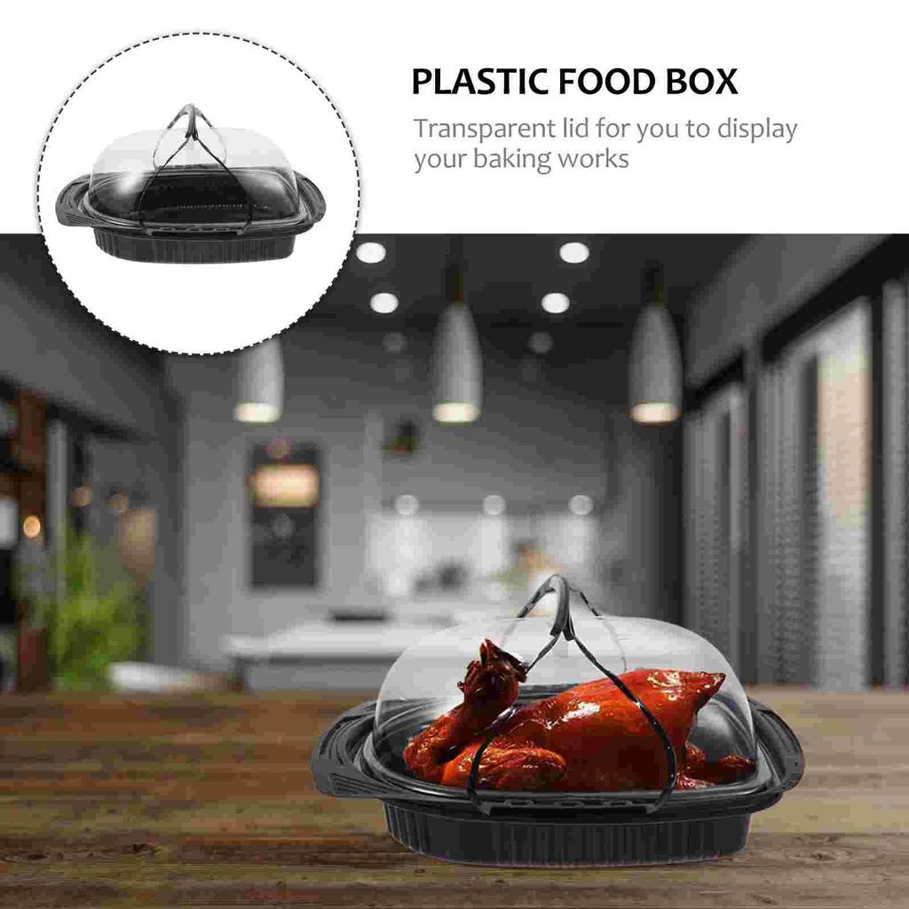 10 Pcs Packing Boxes Roast Packaging Wrapping for Restaurant Food Convenient Containers Plastic