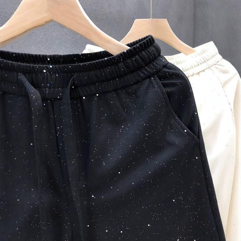 Mens Casual Shorts 2026 Loose Fit Solid Color Streetwear Knee Length Pants Teenagers
