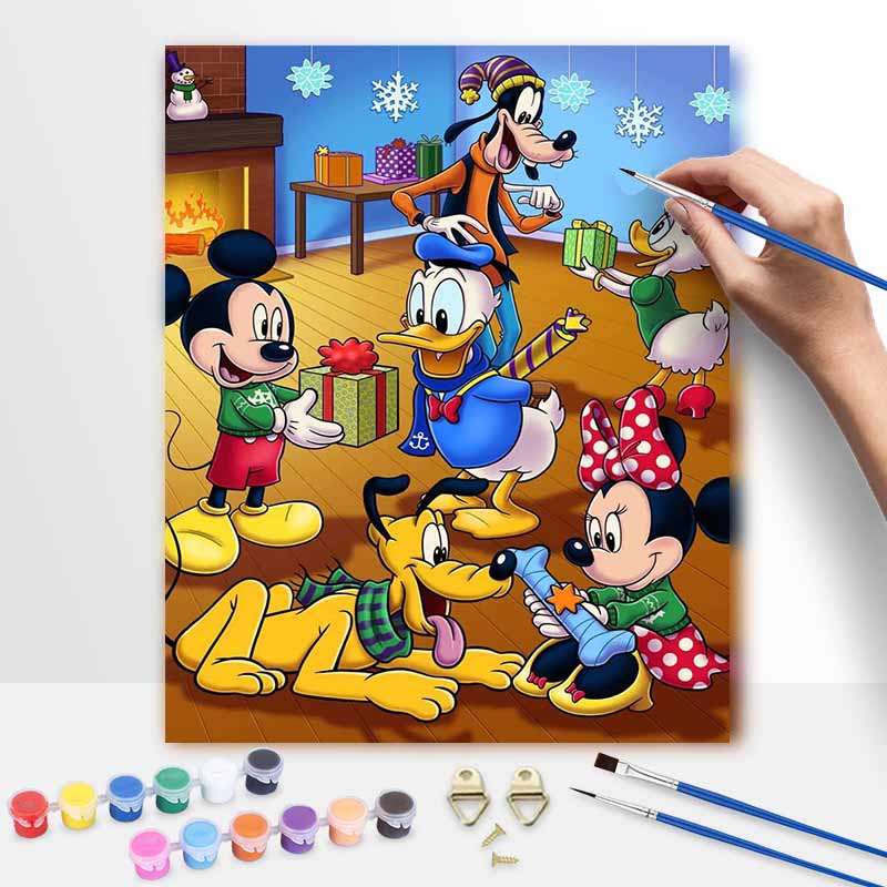 Disney Oil Painting Kit Canvas DIY Christmas Holiday Home Decor Gift Festive Collection 20x30cm