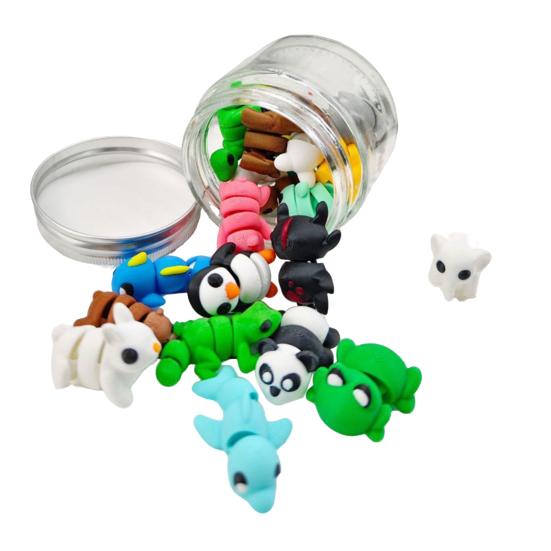 

Мини-фигурки животных с шарнирным механизмом, 3D-печатные украшения в виде животных, гибкие животные для снятия стресса 15 pcs