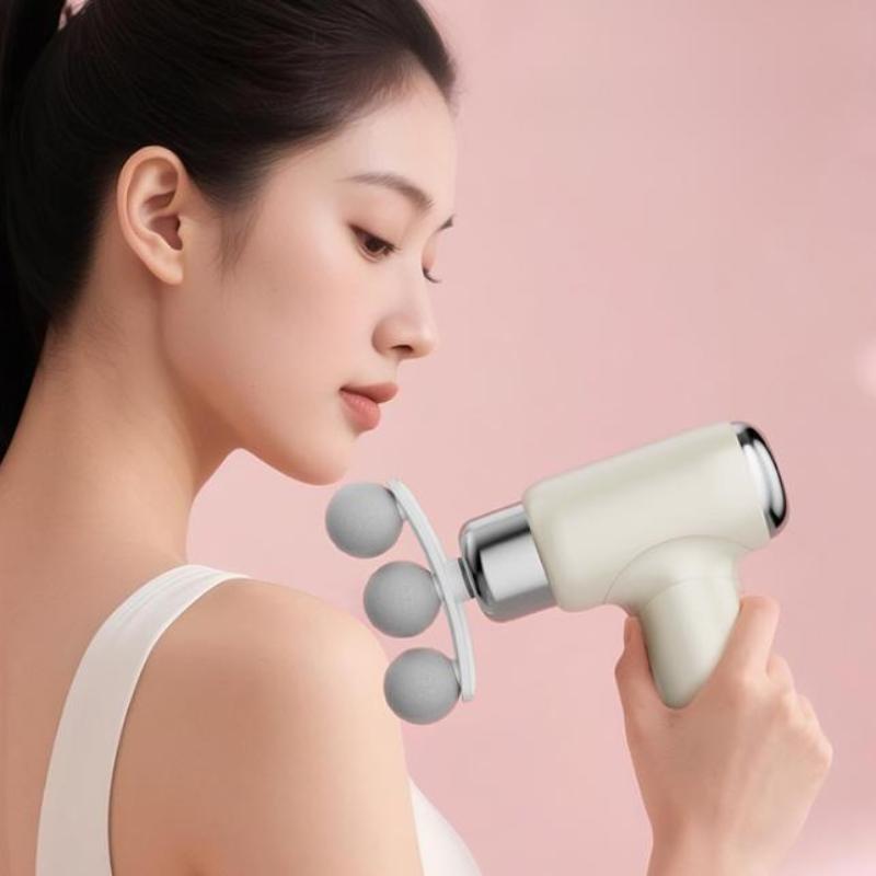 Upgraded Fascia Gun Replaceable 3/5-Head Massager Muscle Relaxation Silent Massager Portable Mini Electric Fascia Massager
