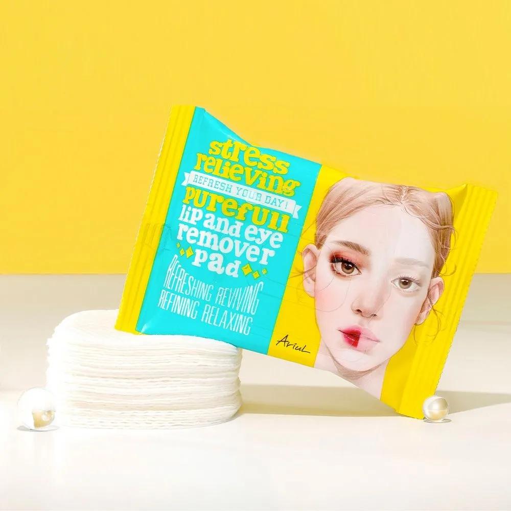 ARIUL Stress Relieving Pureful Lip & Eye Remover Pads 30 Sheets (3 Packs)
