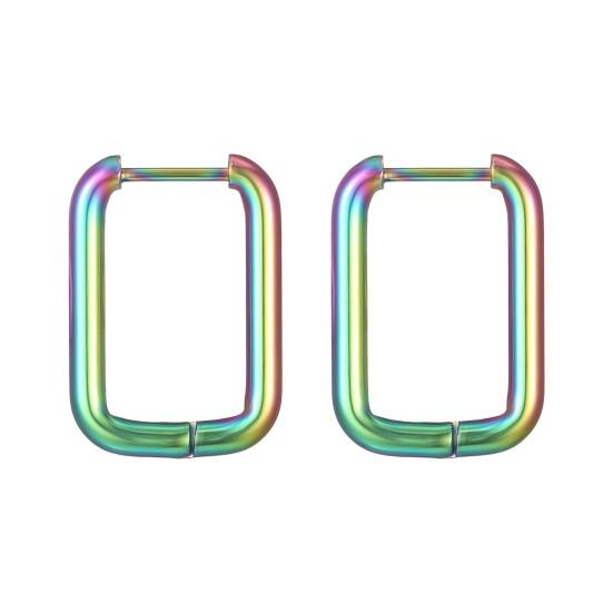 1 Pair Earrings Geometric Titanium Steel Multi-Shapes Polished Small Five Pointed Star Ladies