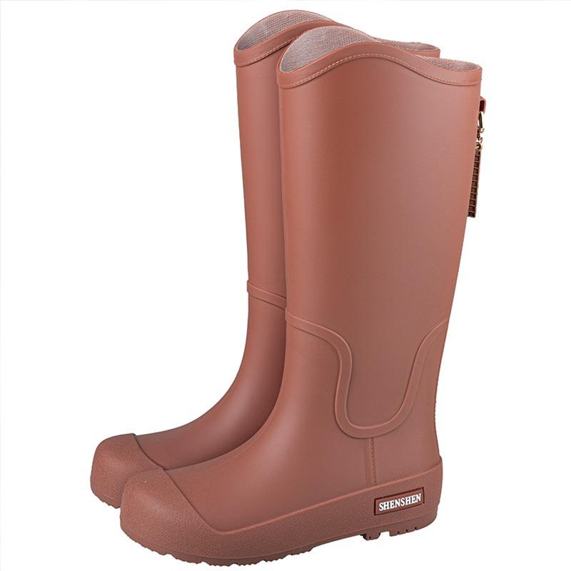 High-top Rain Shoes Women's New Trendy Waterproof Shoes Fashionable Outer Wear Non-slip and Wear-resistant Thickened Rain Boots Rubber Shoes