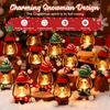 Mini Snowman Lantern with Hats And Scarves Christmas Flickering LED Candles Winter Small Snow Man Table Centerpiece for Holiday Party Favors