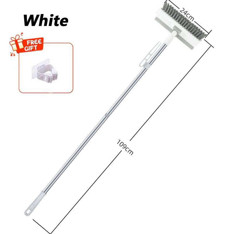 UNTIOR Cleaning Brush Long Handle 180°Rotating with Squeegee Mop for Household Wall Corner Patio Bathroom Tub Tile Floor Cleaner