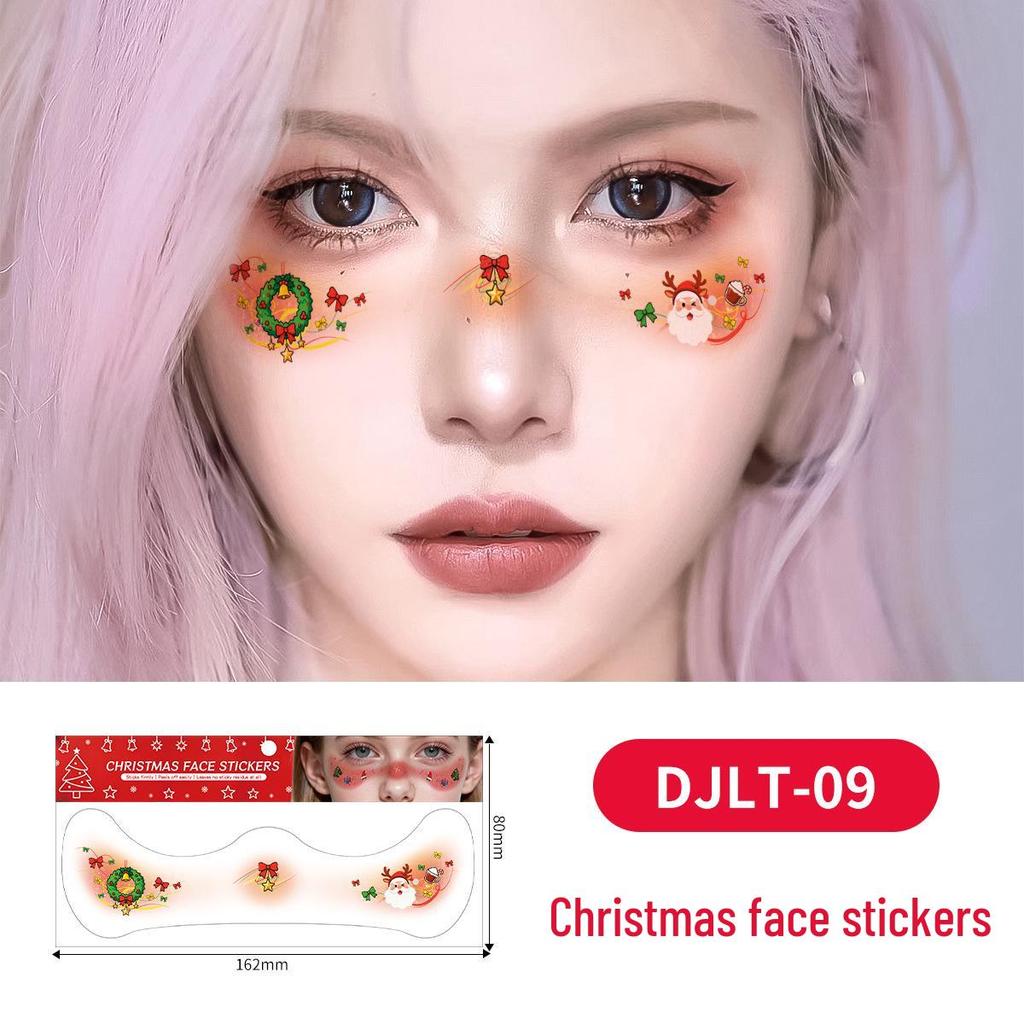 Christmas Tattoo Stickers: Easy-to-Remove Temporary Makeup Tattoos with Tree, Reindeer, and Snowflake Designs.