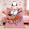 C-Cowardly Blanket For Soft Throw C-Courage the Blanket D-Dog for Picnic Bed Sofa Home Cartoon Bedroom Cozy Warm Comfortable
