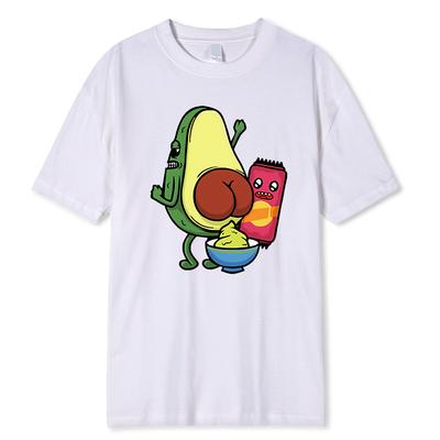 Avocado-Marmelade herstellen mit Avocado-bedruckten T-Shirts für Herren, atmungsaktive T-Shirts, Sommer-Baumwolle, übergroßes T-Shirt