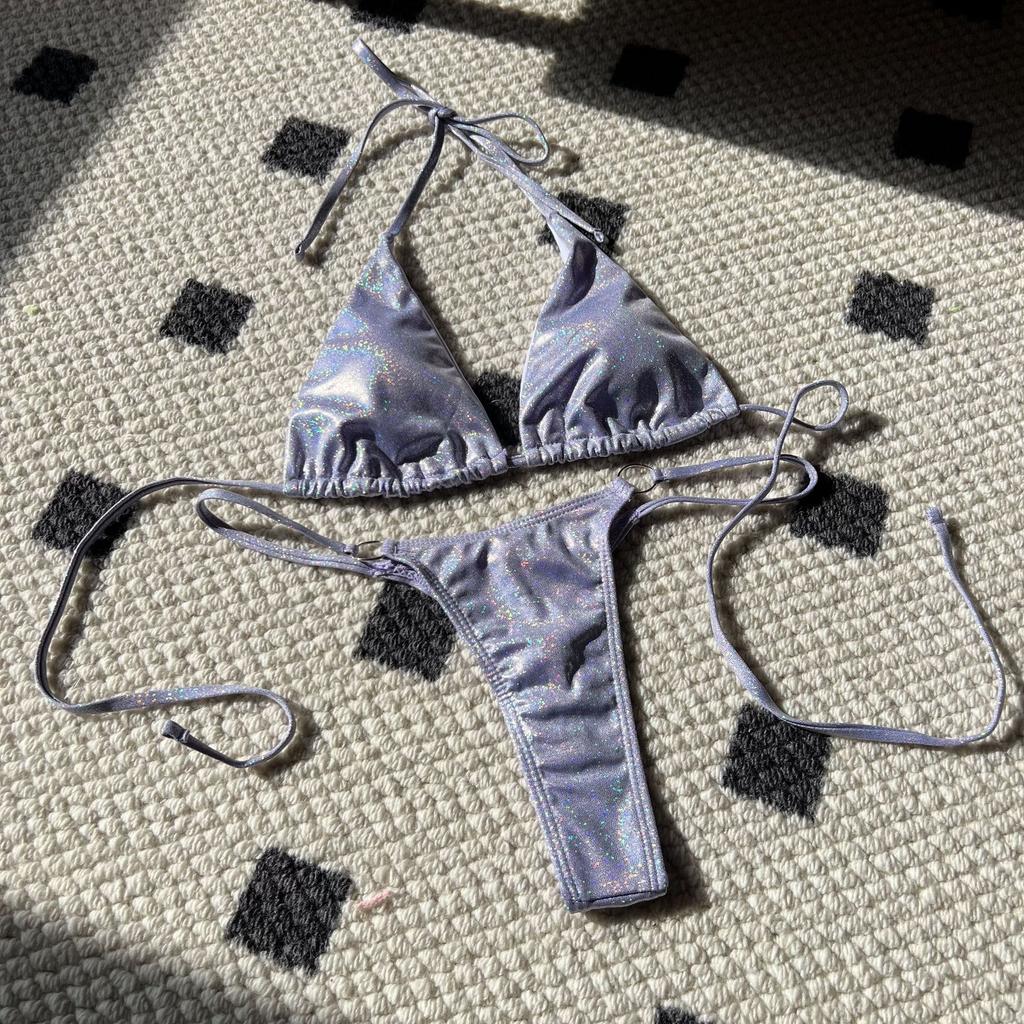 New sexy T-shaped split shiny bikini bikini