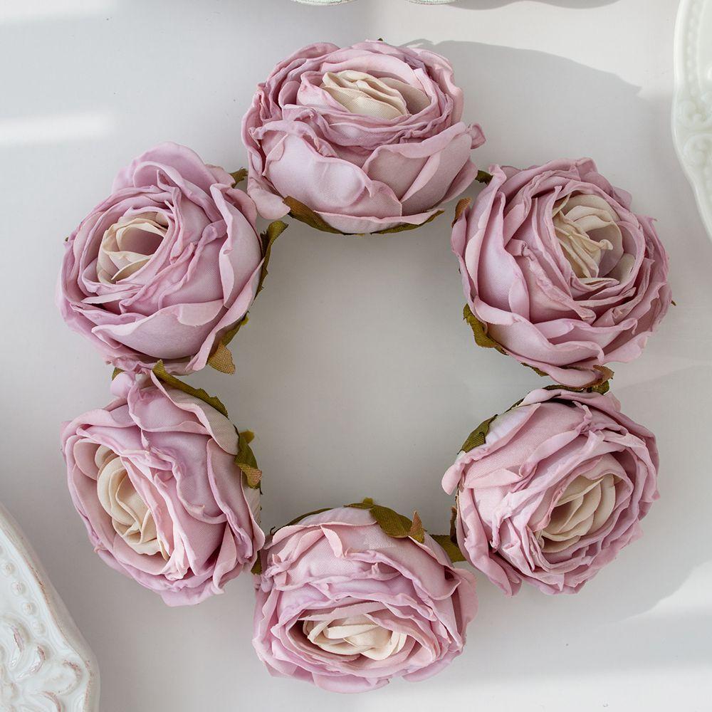 Sztuczny Kwiat Przypalane Krawędzie Róża Ślubny Bukiet Dekoracja Dom Ogród Zewnętrzny Festiwal Party Wieniec DIY Ins Prezent Scrapbook