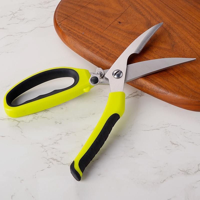 8-in-1-Multifunktionsschere für Hühnerknochen, Klinge aus rostfreiem Stahl, Griff aus PP und TPR, Küchenscherenwerkzeug für zu Hause