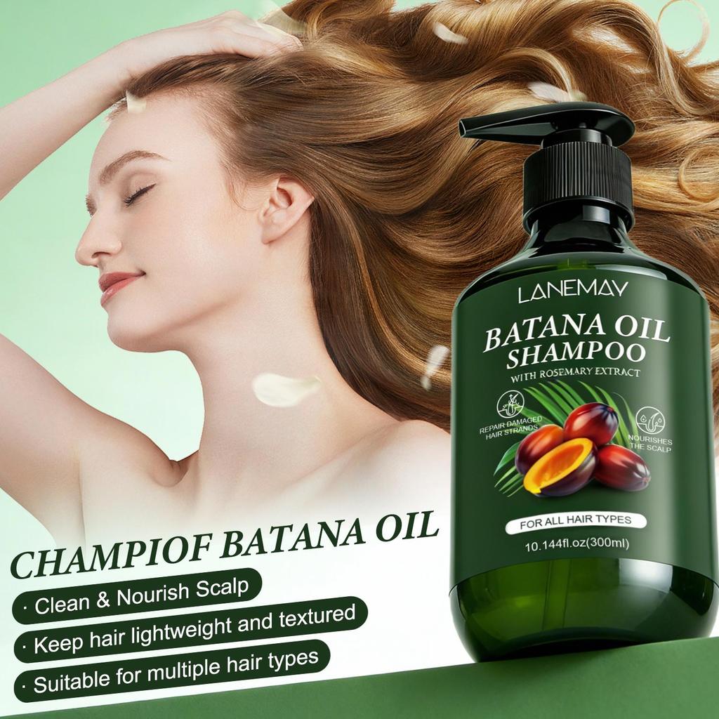Batana Oil Shampoo-Clean & Nourish Scalp-Thickening & Strengthening Hair-Reduce Hair Loss And Breakage-Suitable For All Hair Types, 300ml