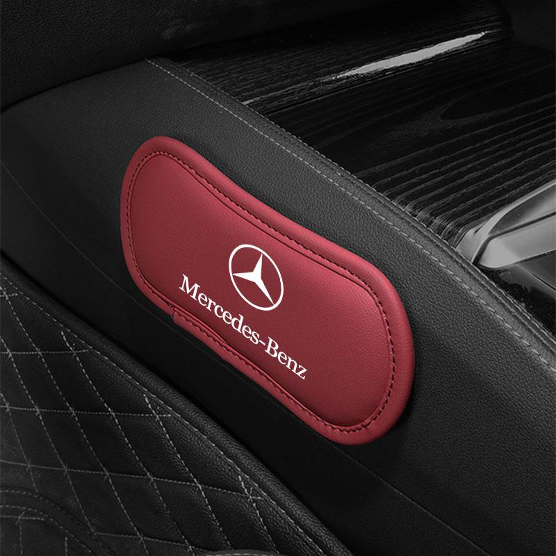 1Pcs Leather Car Pillow Car Knee Pad Elastic Memory Foam Leg Pad For Mercedes Benz AMG W204 W203 W212 W211 W124 W210 GLC GLE E CLA GLA W205 W211
