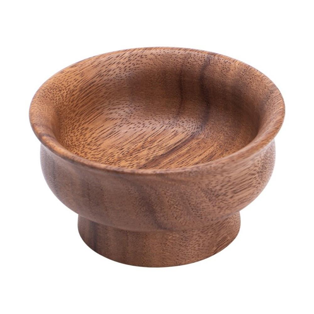 Durable Wooden Bowls Wood Fruit Plate Vintage Style Food Containers Household Use