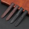 Waterproof Sweatproof Dainty Genuine Leather Watch Strap for Cartier Tank Solo Series Crocodile Watchband 17 22 25mm Balck Brown