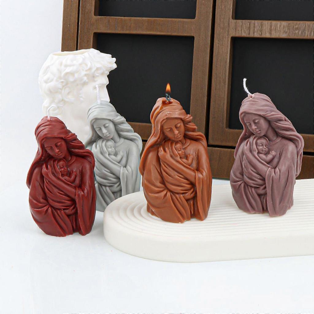 Holy Mother Baby Silicone Mold Wax Melt Polymer Aromatherapy Making Handmade Cupcake Jelly Mould Decorating Supplies Multicolor