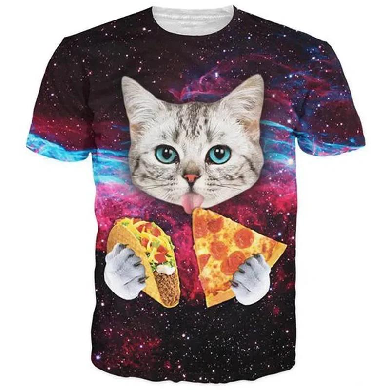Animals Funny 3d Print Unisex Woman Cats T-shirts O-neck Short Sleeve Tees Fashion Casual Streetwear Harajuku T Shirt Kids Clothing