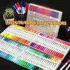 12/24/100/120 Colors Felt Tip Drawing Watercolor Art Markers Pen Dual Brush Fineliner Colouring Pen Set for Calligraphy Painting