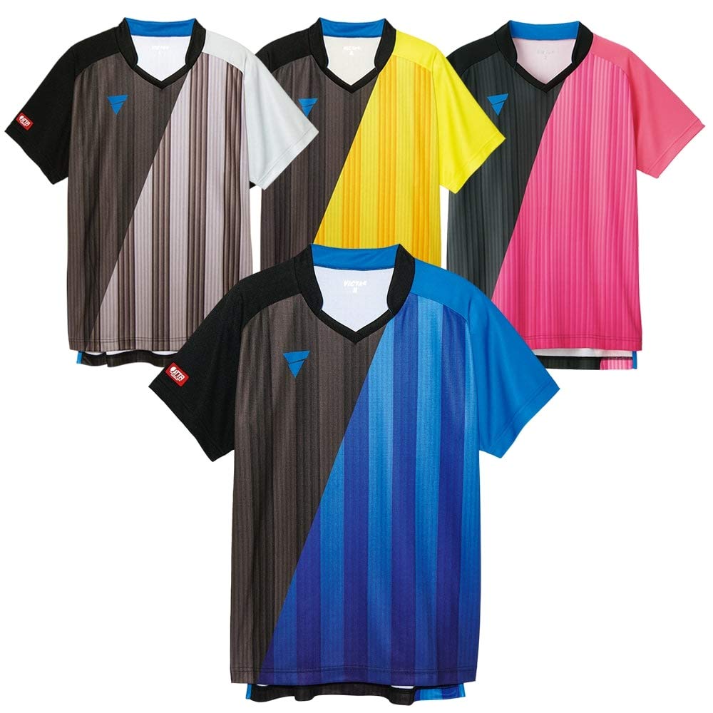 VICTAS Tischtennis Unisex Spiel 031466 T-Shirt, Schwarz, XL, V-GS053