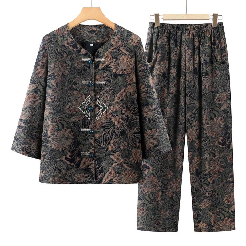 Elegant Floral Print Two-Piece Outfit for Women