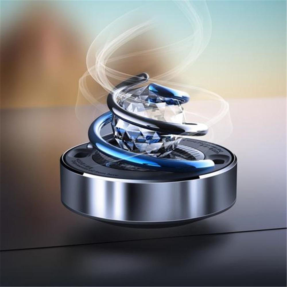 Odświeżacz powietrza do samochodu zasilany energią słoneczną Obrotowa spirala Rhinestone Długotrwały zapach Stop Auto Aromaterapia Dyfuzor Ozdoba Akcesoria do wnętrza samochodu