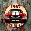 HD Tištěný Plechový Obraz D Reliéfní Vintage Mustang Shelby GT Klasické Auto Retro Kulatý Kovový Značka Nástěnná Dekorace