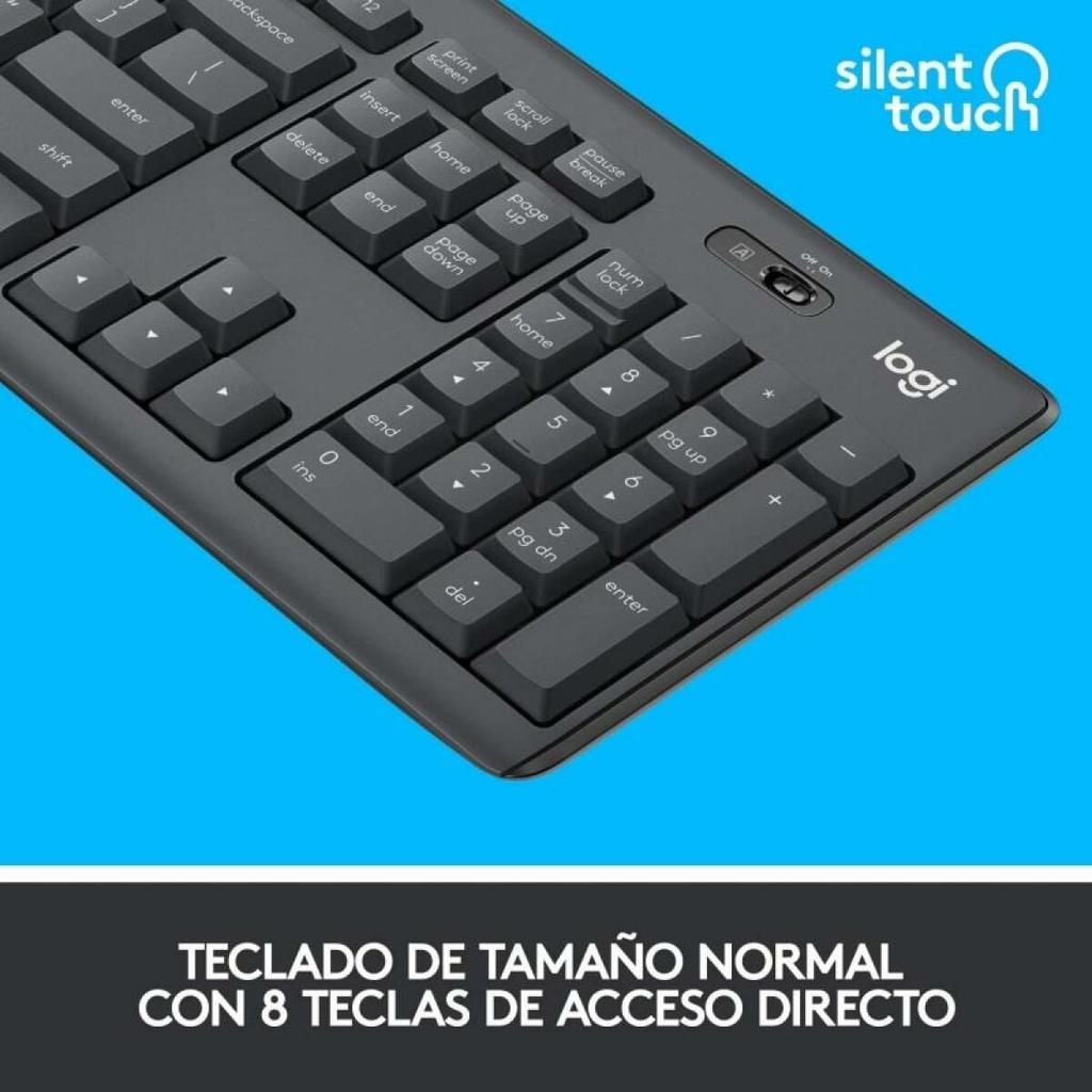 Keyboard and Wireless Mouse Logitech MK295 Grey Spanish Qwerty