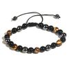 Cross-border Tiger Eye & Hematite Obsidian Beaded Men's Fashion Bracelet
