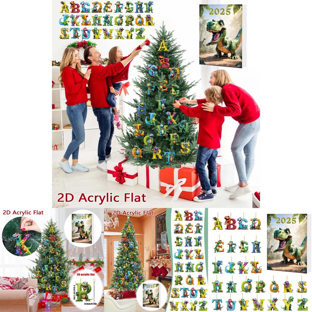 Vánoční odpočítávací kalendář s dinosaury a akrylovými figurkami dinosaurů pro sváteční dárek