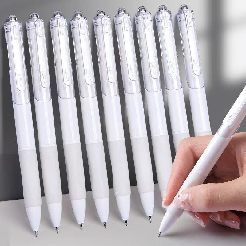 Office School Supplie Calabash Head Brush Question White High Value Student 0.5 Push Type Gel Pen Black Exam Carbon Kawai Lovely
