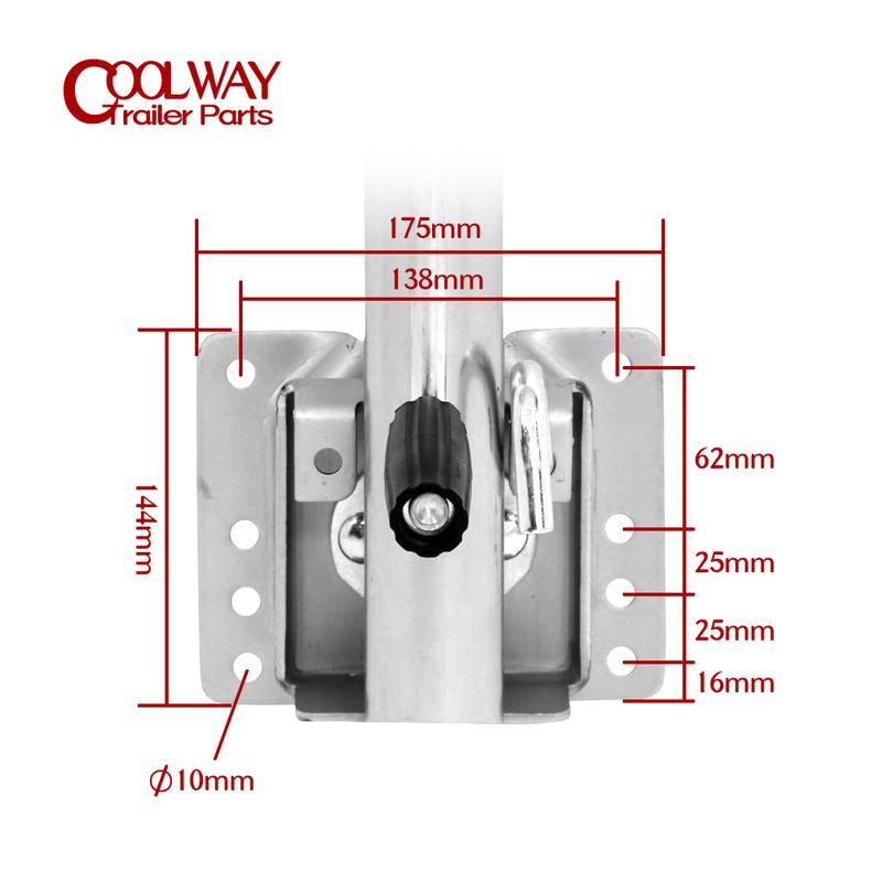8 Inch Solid Wheel Sidewind Round Swivel Trailer Jack With Bolt On Capacity 675KG Jockey Wheel Boat RV Parts Accessories