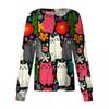 Women's Casual Long-sleeved Single-breasted Animal-printed Protective Suit Cardigan