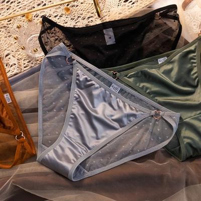 Mutandine sexy Love Heart Buckle Dot Print Mutande Slip in pizzo trasparente Intimo Lingerie traspirante Slip da donna