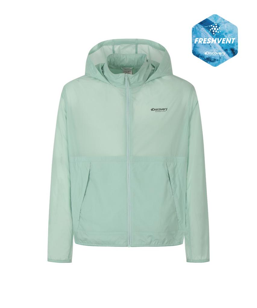 Discovery Expedition Men'S Freshvent Hooded Windbreaker (L/Mint)