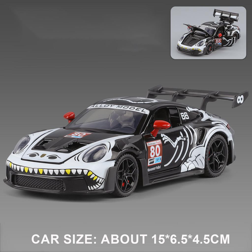 1:32 Scale 911 GT3RS 964 Sports Car Model Toy Pull Back Shock Absorption Vehicles Models Music Light Toys Great Collectible