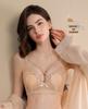 French Style Ultra-Thin Breathable Large Bust Minimizing Push-Up Bra with Soft Underwire and Rabbit Ear Crystal Cup