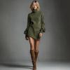 Abito lungo rétro in finta pelle scamosciata 2025: Collezione Autunno/Inverno Donna Europea e Americana
