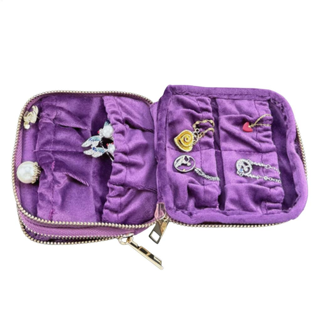 Double layer zipper bag large capacity jewelry storage ring pendant bracelet jewelry bag Travel Jewelry Case Organizer