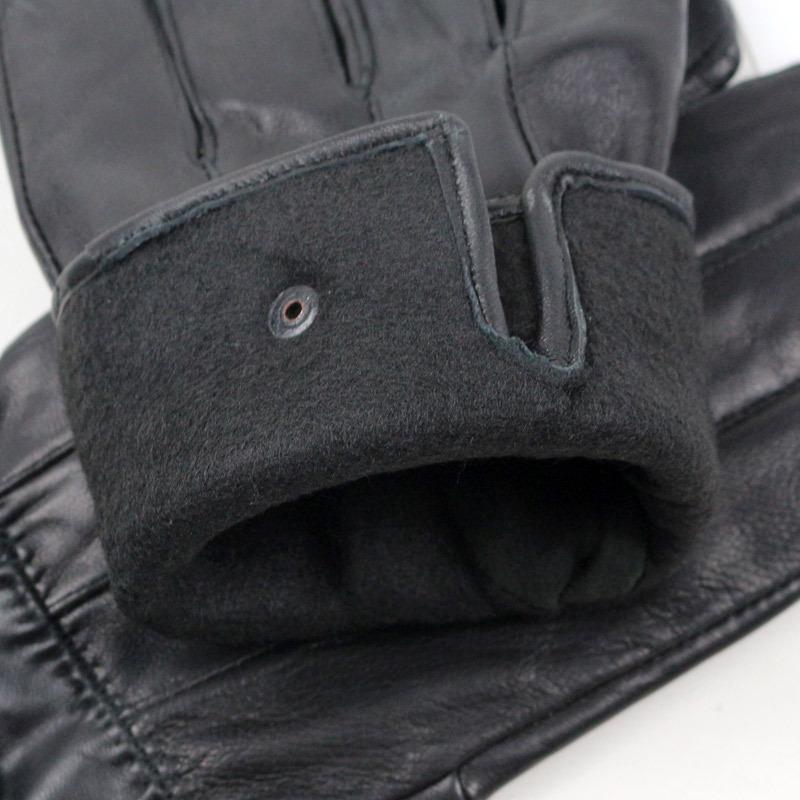 1pair Men's PU Leather Winter Autumn Driving Keep Warm Gloves Fleece Tactical Gloves Black Outdoor Sports Waterproof Mitten