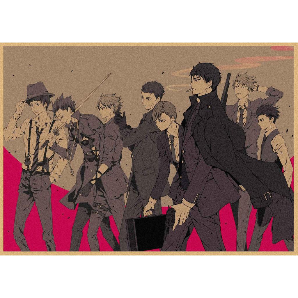 Haikyuu!! Retro Kraft Poster: Hinata Shoyo & Kageyama Tobio Decorative Wall Art