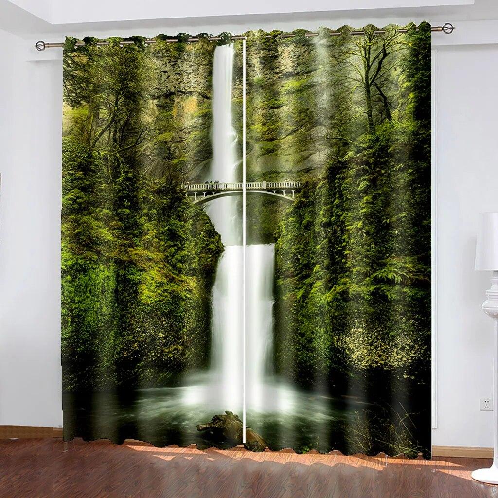 

Бесплатная доставка 3D пляжный пейзаж на закате натуральный 2 шт. затеняющие оконные шторы для гостиной, спальни, украшение, крючок W50xH130(CM)x2PCS-Grommet Top