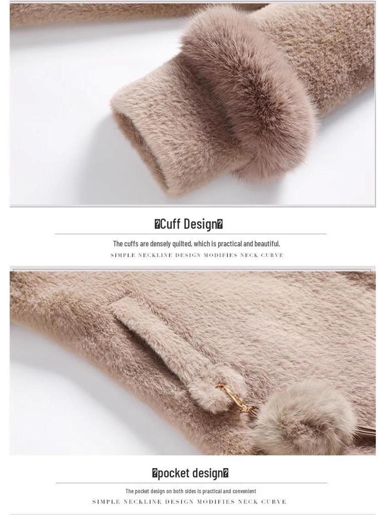Mom's Mink Fleece Woolen Coat for Middle-Aged & Elderly Women - Autumn/Winter