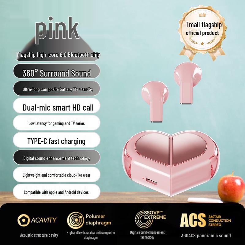 Women's Style Noise-Cancelling Bluetooth Earphones: Long Battery, No Delay, Great Sound