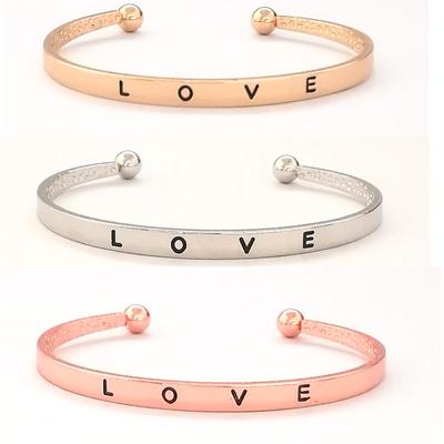 Simple LOVE Open Bracelet Metal Lettering Love Bracelet Fashion Ladies Bracelet